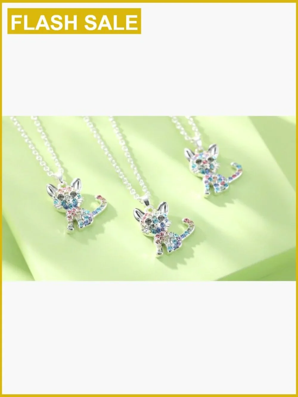Cat Birthstone Pendant Necklace Girls Sterling Silver